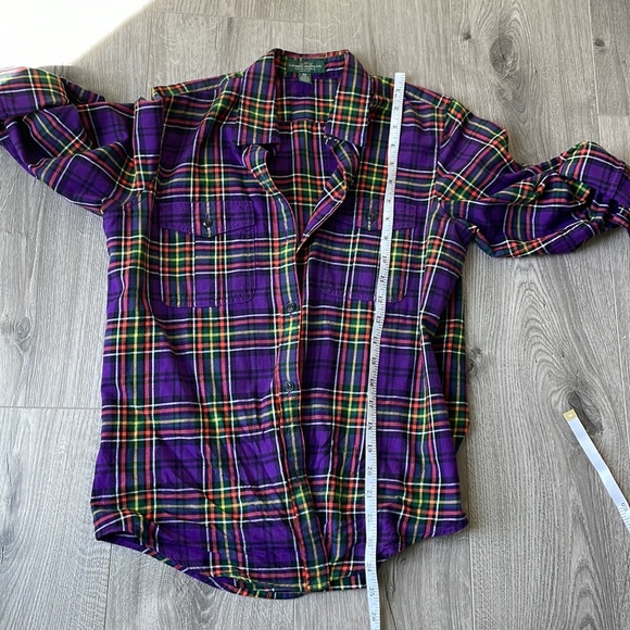 Ralph Lauren Petite Soft Purple Button down Flannel like shirt - Picture 5 of 5